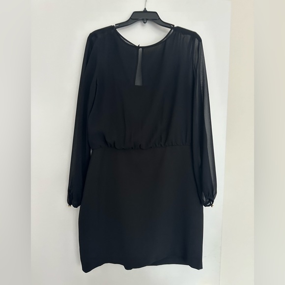 Banana Republic Dresses & Skirts - Banana Republic black dress, sheer blouse overlay effect